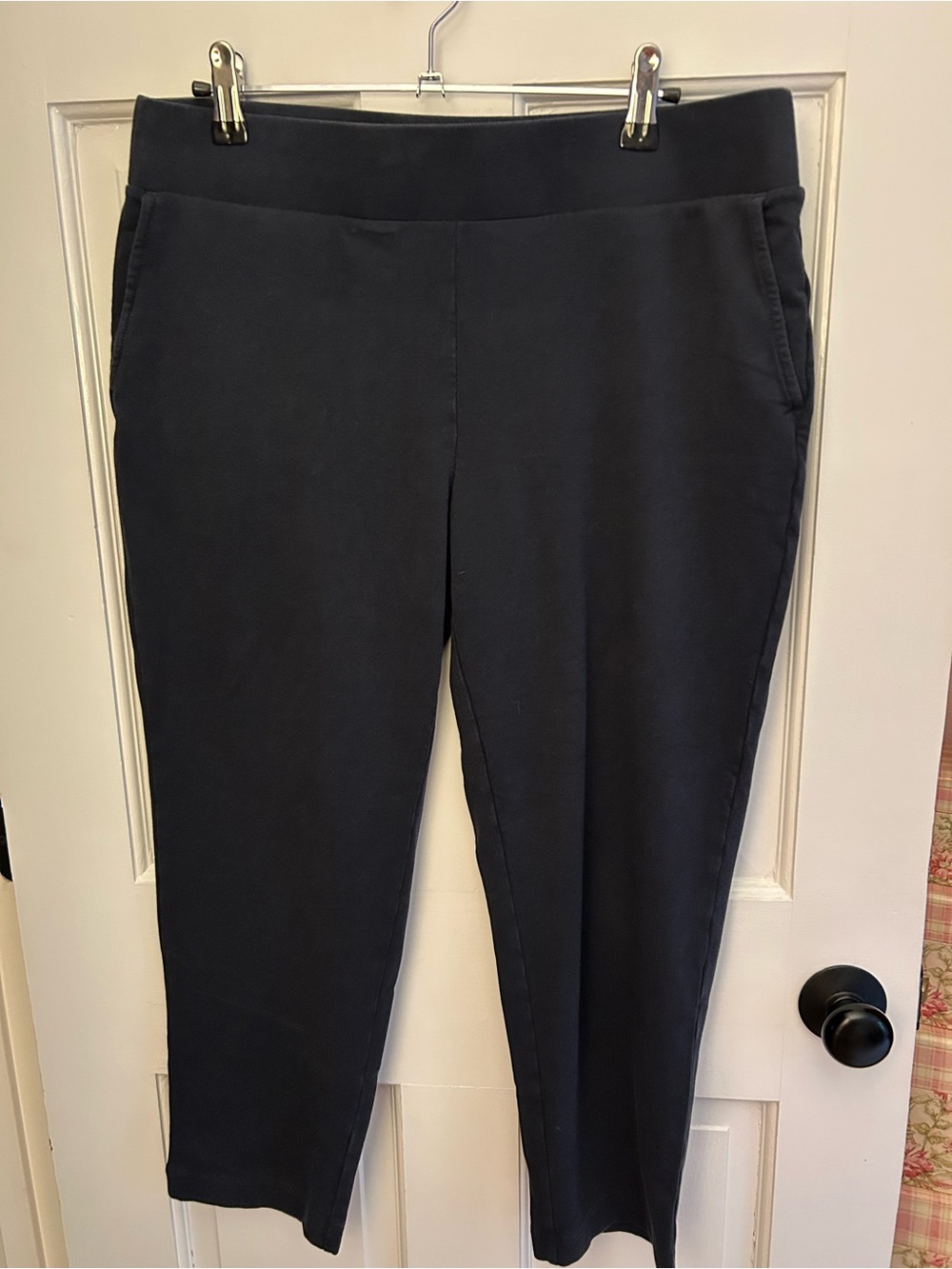 Pure Jill Affinity French Terry Black Slim Cropped Pants